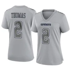 Women's Juanyeh Thomas Dallas Cowboys No.2 Game Atmosphere Fashion Jersey - Gray