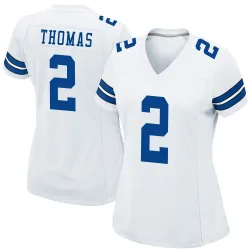 Women's Juanyeh Thomas Dallas Cowboys No.2 Game Jersey - White