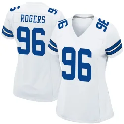 Women's Justin Rogers Dallas Cowboys No.96 Game Jersey - White