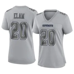 Women's Kaiir Elam Dallas Cowboys No.20 Game Atmosphere Fashion Jersey - Gray