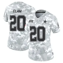 Women's Kaiir Elam Dallas Cowboys No.20 Limited 2024 Salute to Service Jersey - Arctic Camo