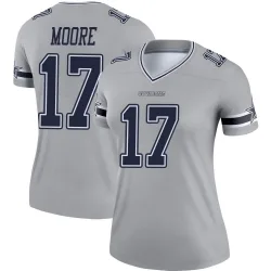 Women's Kellen Moore Dallas Cowboys No.17 Legend Inverted Jersey - Gray