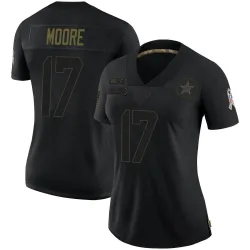 Women's Kellen Moore Dallas Cowboys No.17 Limited 2020 Salute To Service Jersey - Black
