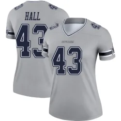 Women's Kemon Hall Dallas Cowboys No.43 Legend Inverted Jersey - Gray