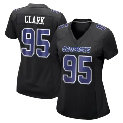 Women's Kenny Clark Dallas Cowboys No.95 Game Carbon Fashion Jersey - Black