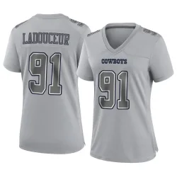 Women's L.P. LaDouceur Dallas Cowboys No.91 Game L.P. Ladouceur Atmosphere Fashion Jersey - Gray