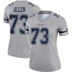 Women's Larry Allen Dallas Cowboys No.73 Legend Inverted Jersey - Gray