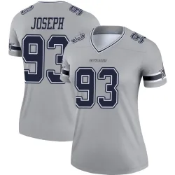 Women's Linval Joseph Dallas Cowboys No.93 Legend Inverted Jersey - Gray