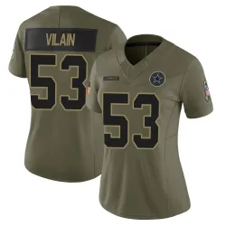Women's Luiji Vilain Dallas Cowboys No.53 Limited 2025 Salute to Service Jersey - Olive