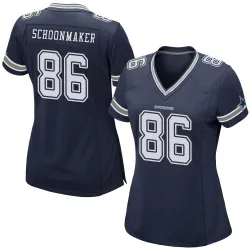 Women's Luke Schoonmaker Dallas Cowboys No.86 Game Team Color Jersey - Navy
