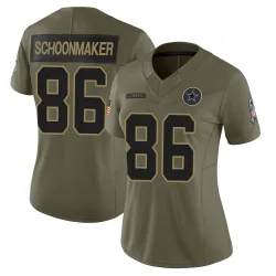 Women's Luke Schoonmaker Dallas Cowboys No.86 Limited 2025 Salute to Service Jersey - Olive