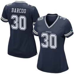 Women's Luq Barcoo Dallas Cowboys No.30 Game Team Color Jersey - Navy