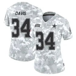 Women's Malik Davis Dallas Cowboys No.34 Limited 2024 Salute to Service Jersey - Arctic Camo