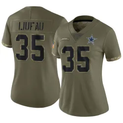 Women's Marist Liufau Dallas Cowboys No.35 Limited 2022 Salute To Service Jersey - Olive