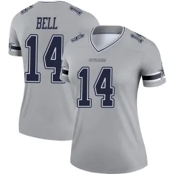 Women's Markquese Bell Dallas Cowboys No.14 Legend Inverted Jersey - Gray