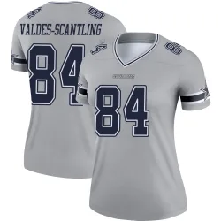 Women's Marquez Valdes-Scantling Dallas Cowboys No.84 Legend Inverted Jersey - Gray