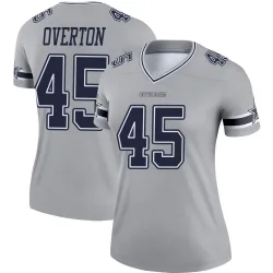 Women's Matt Overton Dallas Cowboys No.45 Legend Inverted Jersey - Gray