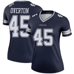 Women's Matt Overton Dallas Cowboys No.45 Legend Jersey - Navy