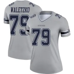 Women's Matt Waletzko Dallas Cowboys No.79 Legend Inverted Jersey - Gray