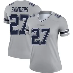 Women's Miles Sanders Dallas Cowboys No.27 Legend Inverted Jersey - Gray