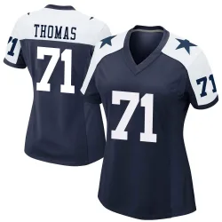 Women's Nathan Thomas Dallas Cowboys No.71 Game Alternate Jersey - Navy