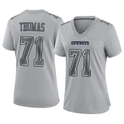 Women's Nathan Thomas Dallas Cowboys No.71 Game Atmosphere Fashion Jersey - Gray