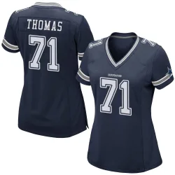 Women's Nathan Thomas Dallas Cowboys No.71 Game Team Color Jersey - Navy
