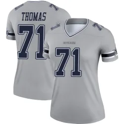 Women's Nathan Thomas Dallas Cowboys No.71 Legend Inverted Jersey - Gray