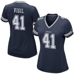 Women's Nick Vigil Dallas Cowboys No.41 Game Team Color Jersey - Navy