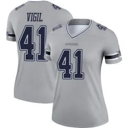 Women's Nick Vigil Dallas Cowboys No.41 Legend Inverted Jersey - Gray