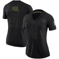 Women's Nick Vigil Dallas Cowboys No.41 Limited 2020 Salute To Service Jersey - Black