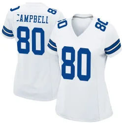 Women's Parris Campbell Dallas Cowboys No.80 Game Jersey - White