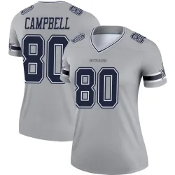 Women's Parris Campbell Dallas Cowboys No.80 Legend Inverted Jersey - Gray
