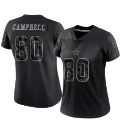 Women's Parris Campbell Dallas Cowboys No.80 Limited Reflective Jersey - Black