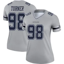 Women's Payton Turner Dallas Cowboys No.98 Legend Inverted Jersey - Gray