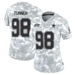 Women's Payton Turner Dallas Cowboys No.98 Limited 2024 Salute to Service Jersey - Arctic Camo