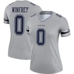 Women's Perrion Winfrey Dallas Cowboys No.0 Legend Inverted Jersey - Gray
