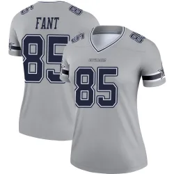Women's Princeton Fant Dallas Cowboys No.85 Legend Inverted Jersey - Gray