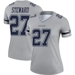 Women's Reddy Steward Dallas Cowboys No.27 Legend Inverted Jersey - Gray