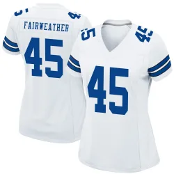Women's Rivaldo Fairweather Dallas Cowboys No.45 Game Jersey - White