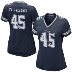 Women's Rivaldo Fairweather Dallas Cowboys No.45 Game Team Color Jersey - Navy