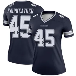 Women's Rivaldo Fairweather Dallas Cowboys No.45 Legend Jersey - Navy
