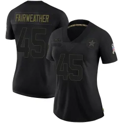 Women's Rivaldo Fairweather Dallas Cowboys No.45 Limited 2020 Salute To Service Jersey - Black