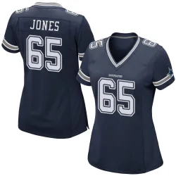 Women's Robert Jones Dallas Cowboys No.65 Game Team Color Jersey - Navy