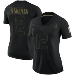 Women's Roger Staubach Dallas Cowboys No.12 Limited 2020 Salute To Service Jersey - Black