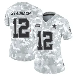 Women's Roger Staubach Dallas Cowboys No.12 Limited 2024 Salute to Service Jersey - Arctic Camo