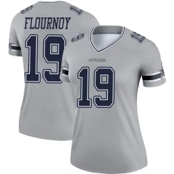 Women's Ryan Flournoy Dallas Cowboys No.19 Legend Inverted Jersey - Gray