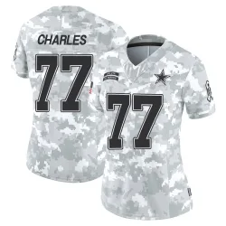 Women's Saahdiq Charles Dallas Cowboys No.77 Limited 2024 Salute to Service Jersey - Arctic Camo