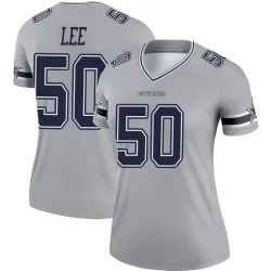 Women's Sean Lee Dallas Cowboys No.50 Legend Inverted Jersey - Gray
