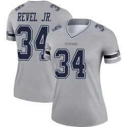 Women's Shavon Revel Jr. Dallas Cowboys No.34 Legend Inverted Jersey - Gray